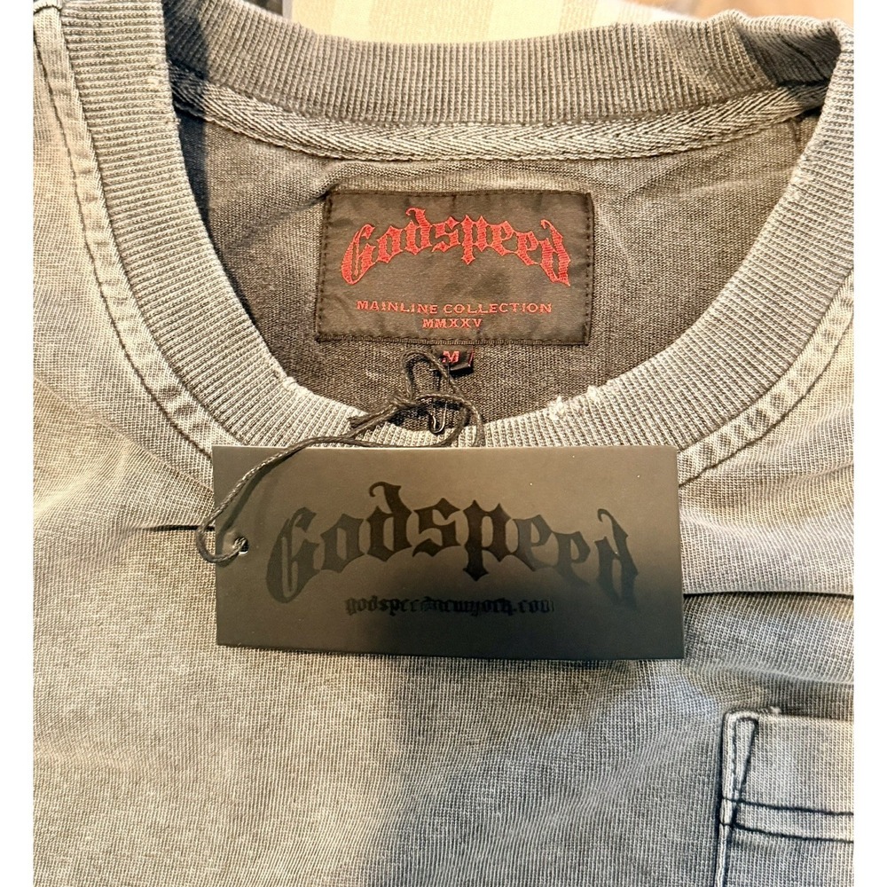 Godspeed Golf Days Pocket Tee Grey Wash Mens Size Medium Streetwear T-Shirt - Picture 6 of 8